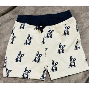 Frenchie Dog Print Shorts - Navy and White